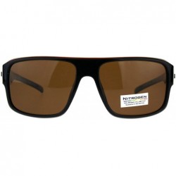 Square Nitrogen Polarized Lens Sunglasses Mens Square Fashion Shades - Black Brown (Brown) - CZ18E3K003A $10.50