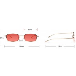 Rectangular Tiny Sunglasses Men Retro Small Rectangle Sun Glasses Women Summer 2018 UV400 - Red - CT18E5DUERG $9.21