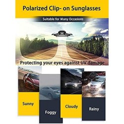 Oval Polarized Clip-on Sunglasses Unisex Anti-Glare Driving Sun Glasses With Flip Up for Prescription Glasses - CN18UA433AT $...