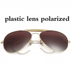 Oversized Glass Lens Aviation Sunglasses Polarized Men Women 58Mm Pilot Classic Brand Glasses Uv400 - Gradient Brown P - C818...