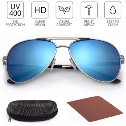 Round Aviator Sunglasses for Men- Classic Eyewear with Sun Glasses Case- UV400 Protection- Ultra Lightweight - CL123L2LDXX $1...