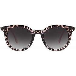 Round Retro Round Sunglasses for Women Fashion Plastic Frame UV400 Protection - Leopard Print - CC18ZEKEQ0N $28.66