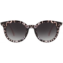 Round Retro Round Sunglasses for Women Fashion Plastic Frame UV400 Protection - Leopard Print - CC18ZEKEQ0N $25.96