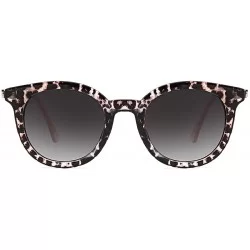 Round Retro Round Sunglasses for Women Fashion Plastic Frame UV400 Protection - Leopard Print - CC18ZEKEQ0N $25.96
