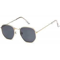 Wrap Retro Round Sunglasses Women Brand Designer Sun Glasses for Women Alloy Mirror Sunglasses - Gold Gray - CT1908DM2OY $22.15