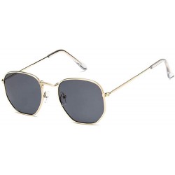 Wrap Retro Round Sunglasses Women Brand Designer Sun Glasses for Women Alloy Mirror Sunglasses - Gold Gray - CT1908DM2OY $35.93