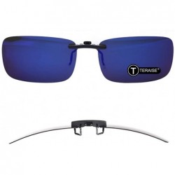 Round Polarized Clip-on Sunglasses Over Prescription Glasses Anti-Glare UV400 - Blue - CI18E2I7ZUZ $20.78