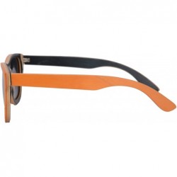 Sport Handmade Polarized Wood Sunglasses Skateboard Wooden Sun Glasses UV400 Protection-Z68004 - Orange/Nature/Black - CW18E4...