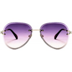 Oval Fashion Men's and Women's Round Resin Lenses Oversized Sunglasses UV400 - Purple Brown - CM18N6KYWLD $13.36