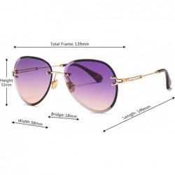 Oval Fashion Men's and Women's Round Resin Lenses Oversized Sunglasses UV400 - Purple Brown - CM18N6KYWLD $13.36