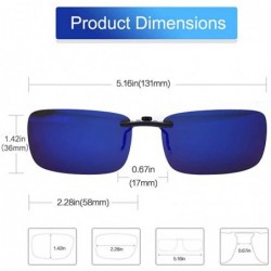 Round Polarized Clip-on Sunglasses Over Prescription Glasses Anti-Glare UV400 - Blue - CI18E2I7ZUZ $11.10