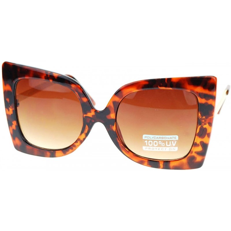 Butterfly Womens Designer Sunglasses Oversized Square Butterfly Fashion - Tortoise Classic - C211T8K84SF $11.54