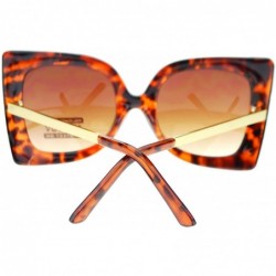 Butterfly Womens Designer Sunglasses Oversized Square Butterfly Fashion - Tortoise Classic - C211T8K84SF $11.54