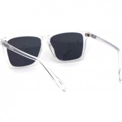 Rectangular Mens Clear Frame Rectangular Mirror Lens Sunglasses - Yellow Mirror - CZ194UC3M8M $8.41