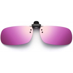 Rimless Polarized Clip On Sunglasses Over Prescription Glasses for Men Women Shades for Glasses - 1pcs-mirrored Pink - CG18QL...