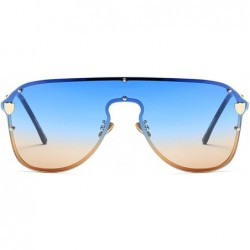Shield Oversized Sunglasses Sun Protection Glasses Women Sexy Shield Vintage Eyewear - Blue-brown Lens - CO18D74S2D2 $12.84