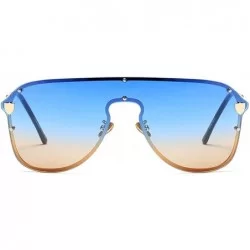 Shield Oversized Sunglasses Sun Protection Glasses Women Sexy Shield Vintage Eyewear - Blue-brown Lens - CO18D74S2D2 $12.84
