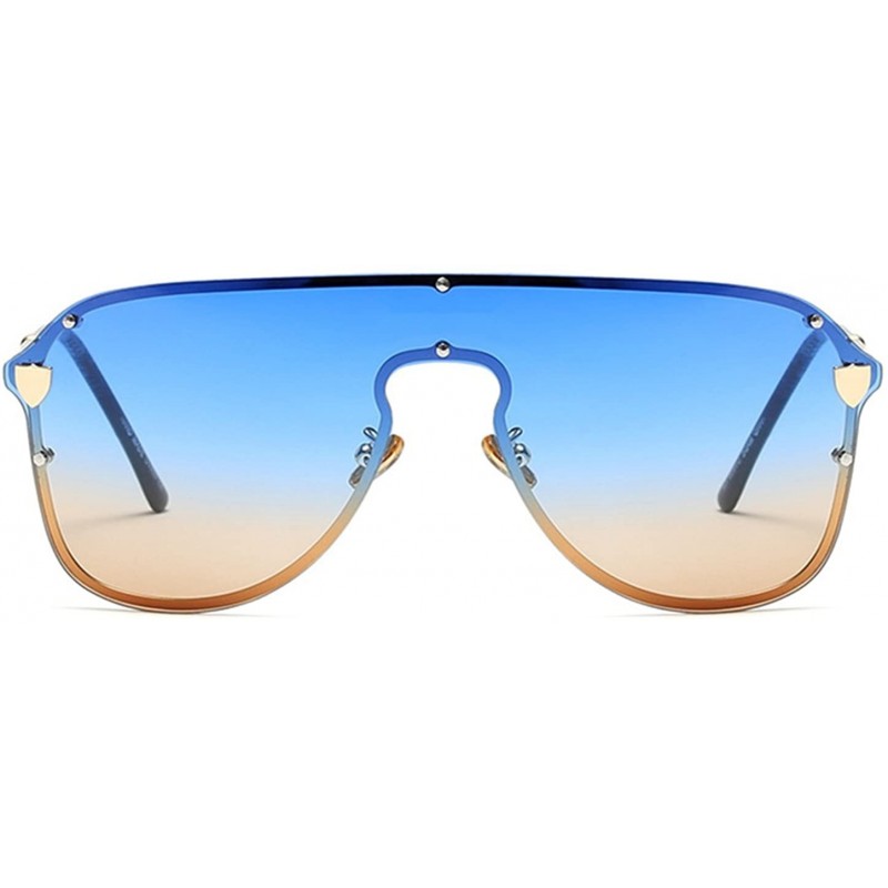 Shield Oversized Sunglasses Sun Protection Glasses Women Sexy Shield Vintage Eyewear - Blue-brown Lens - CO18D74S2D2 $12.84
