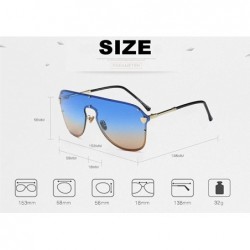 Shield Oversized Sunglasses Sun Protection Glasses Women Sexy Shield Vintage Eyewear - Blue-brown Lens - CO18D74S2D2 $12.84