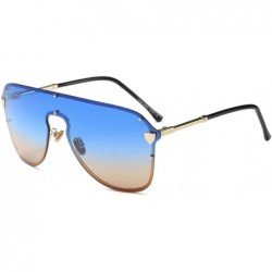 Shield Oversized Sunglasses Sun Protection Glasses Women Sexy Shield Vintage Eyewear - Blue-brown Lens - CO18D74S2D2 $12.84