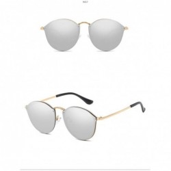 Round 2019 Luxury Round Sunglasses Women Brand Designer CatEye Retro Rimless Sunglass Mirror Sun Glasses - Silver - CP18R5UL2...