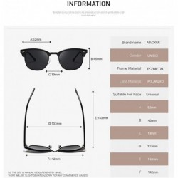 Aviator Polarized Sunglasses For Women And Men Semi Rimless Frame Retro Brand Sun Glasses AE0369 - All Black - CH18XEGLK2R $9.54