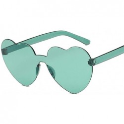 Rimless Cute Sexy Retro Love Heart Rimless Sunglasses Women Luxury Sun Glasses Female Eyewear Candy Color - Green - CB198UH5Y...