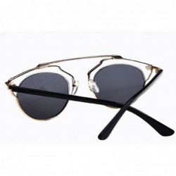 Cat Eye Men's and Women's So real Fashion Cat eyes UV-resistant Sun glasses - Silver/Black Grey - CY12DIB0IDX $13.32