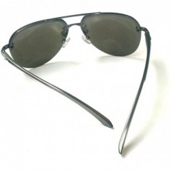 Round Premium Military Style Classic Aviator Sunglasses- Polarized- 100% UV protection - Silver Matte Frame/Green Lens - CQ12...