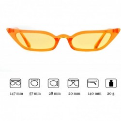 Cat Eye Vintage Retro Cat Eye Sunglasses - Clear Orange - CB1802TX8R5 $11.49