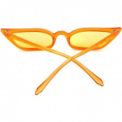 Cat Eye Vintage Retro Cat Eye Sunglasses - Clear Orange - CB1802TX8R5 $11.49