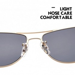 Sport Mens Womens Metal Frame Sunglasses Ocean Color Unisex Eyeglasses for Summer - Gold&brown - CQ1808QY2UL $16.03