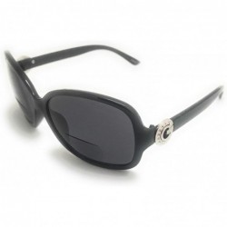 Oval Nearly Invisible Line Bifocal Sunglasses Oval Reading Glasses - Black - C5198CD59KZ $21.47
