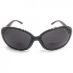 Oval Nearly Invisible Line Bifocal Sunglasses Oval Reading Glasses - Black - C5198CD59KZ $9.29