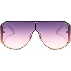 Square Women One Piece Square Sunglasses Ladies Goggle Shades Vintage Oversized Sun Glasses For Female - Gold Red - CV1902MR5...