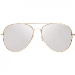 Round Classic Aviator Frame Light Color Lens XL Oversized Sunglasses Gift Box - 22-gold - CX18S35AWZR $20.94