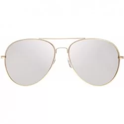 Round Classic Aviator Frame Light Color Lens XL Oversized Sunglasses Gift Box - 22-gold - CX18S35AWZR $13.30