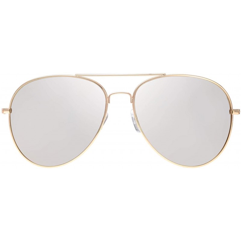 Round Classic Aviator Frame Light Color Lens XL Oversized Sunglasses Gift Box - 22-gold - CX18S35AWZR $13.30