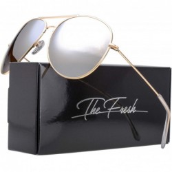 Round Classic Aviator Frame Light Color Lens XL Oversized Sunglasses Gift Box - 22-gold - CX18S35AWZR $13.30