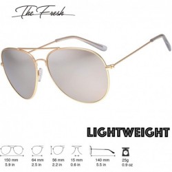 Round Classic Aviator Frame Light Color Lens XL Oversized Sunglasses Gift Box - 22-gold - CX18S35AWZR $13.30