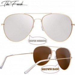 Round Classic Aviator Frame Light Color Lens XL Oversized Sunglasses Gift Box - 22-gold - CX18S35AWZR $13.30