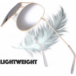 Round Classic Aviator Frame Light Color Lens XL Oversized Sunglasses Gift Box - 22-gold - CX18S35AWZR $13.30