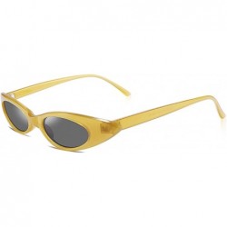 Cat Eye Small Cat Eye for Women Sunglasses Clout Goggle Jelly Glitter Sharp B2423 - Yellow/Smoke - C518DOXWEUG $8.49