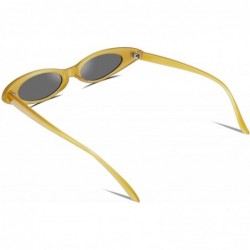 Cat Eye Small Cat Eye for Women Sunglasses Clout Goggle Jelly Glitter Sharp B2423 - Yellow/Smoke - C518DOXWEUG $8.49