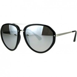 Aviator Retro Fashion Aviator Sunglasses Womens Designer Style Shades UV 400 - Black (Silver Mirror) - CC1863XQHHE $21.27