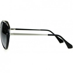 Aviator Retro Fashion Aviator Sunglasses Womens Designer Style Shades UV 400 - Black (Silver Mirror) - CC1863XQHHE $9.94