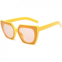 Aviator Fashion Square Large Frame Sunglasses for Men and Women Personalized Street Shot 2140 - Yellow - C118AN3W4C4 $7.90