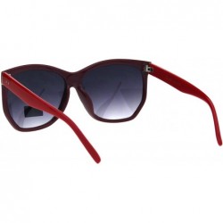 Oversized Womens Designer Style Sunglasses Oversized Square Angled Frame UV 400 - Burgundy Red (Smoke) - CM18KH0WGCO $9.63