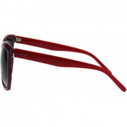 Oversized Womens Designer Style Sunglasses Oversized Square Angled Frame UV 400 - Burgundy Red (Smoke) - CM18KH0WGCO $9.63