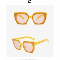 Aviator Fashion Square Large Frame Sunglasses for Men and Women Personalized Street Shot 2140 - Yellow - C118AN3W4C4 $7.90